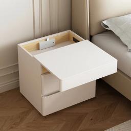 item search image for Cream Nordic Bedside Table With Secret Compartment Safe Modern Minimalist Nightstands Rustic Glamour Table De Chevet Furnitures