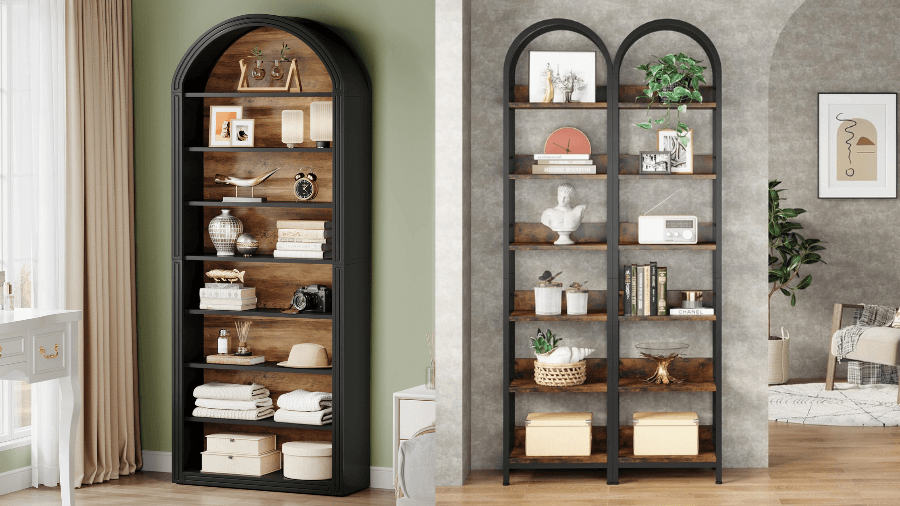 image for Elegant 78.7 Arched Bookcase: A Complete Review of This Stunning Storage Solution