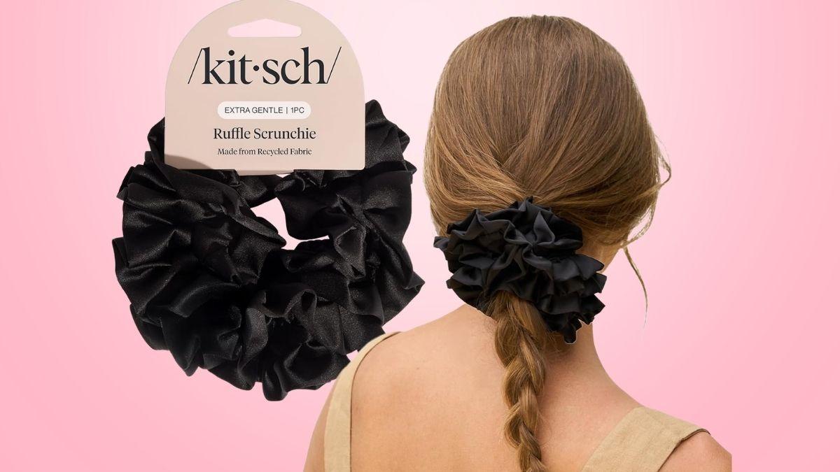 image for Tired of Hair Breakage? Try the Kitsch Recycled Satin Ruffle Scrunchie